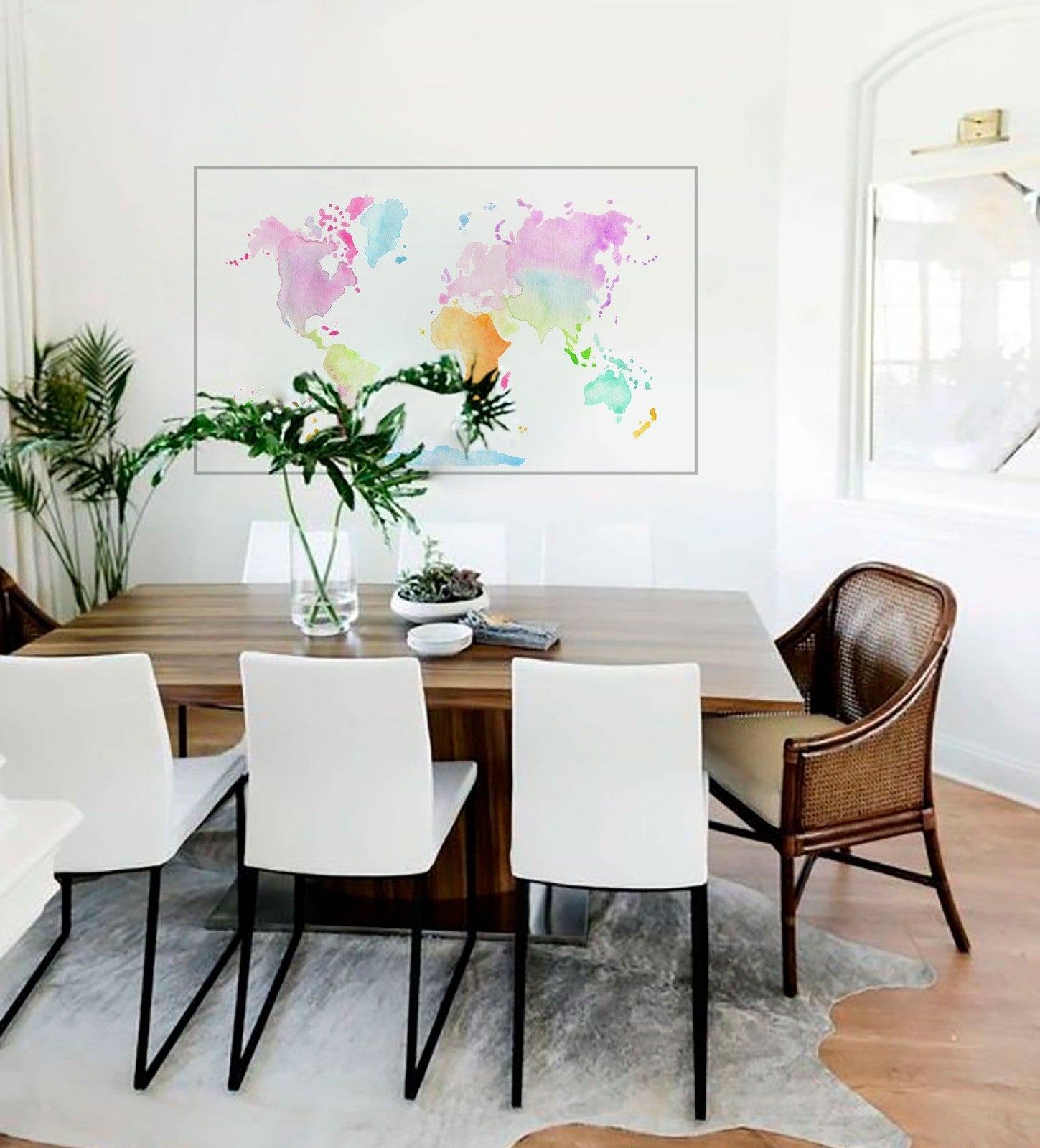 WORLD MAP COLORS Adhesive poster