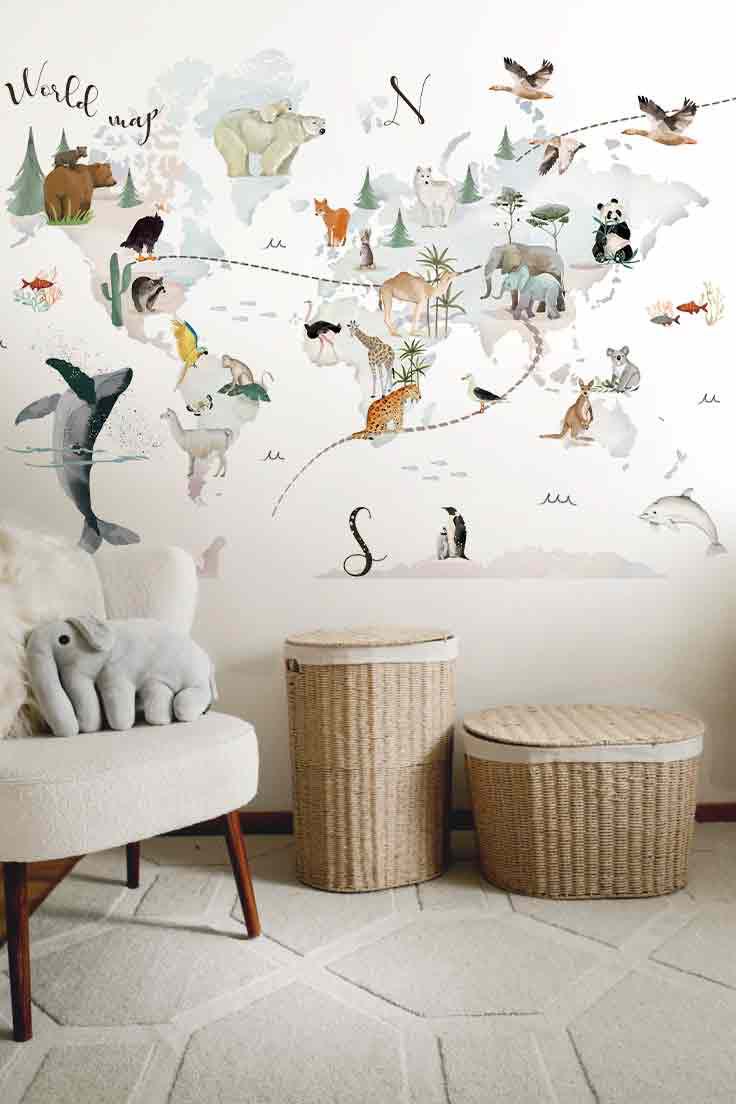 WORLD MAP I Wallpaper mural