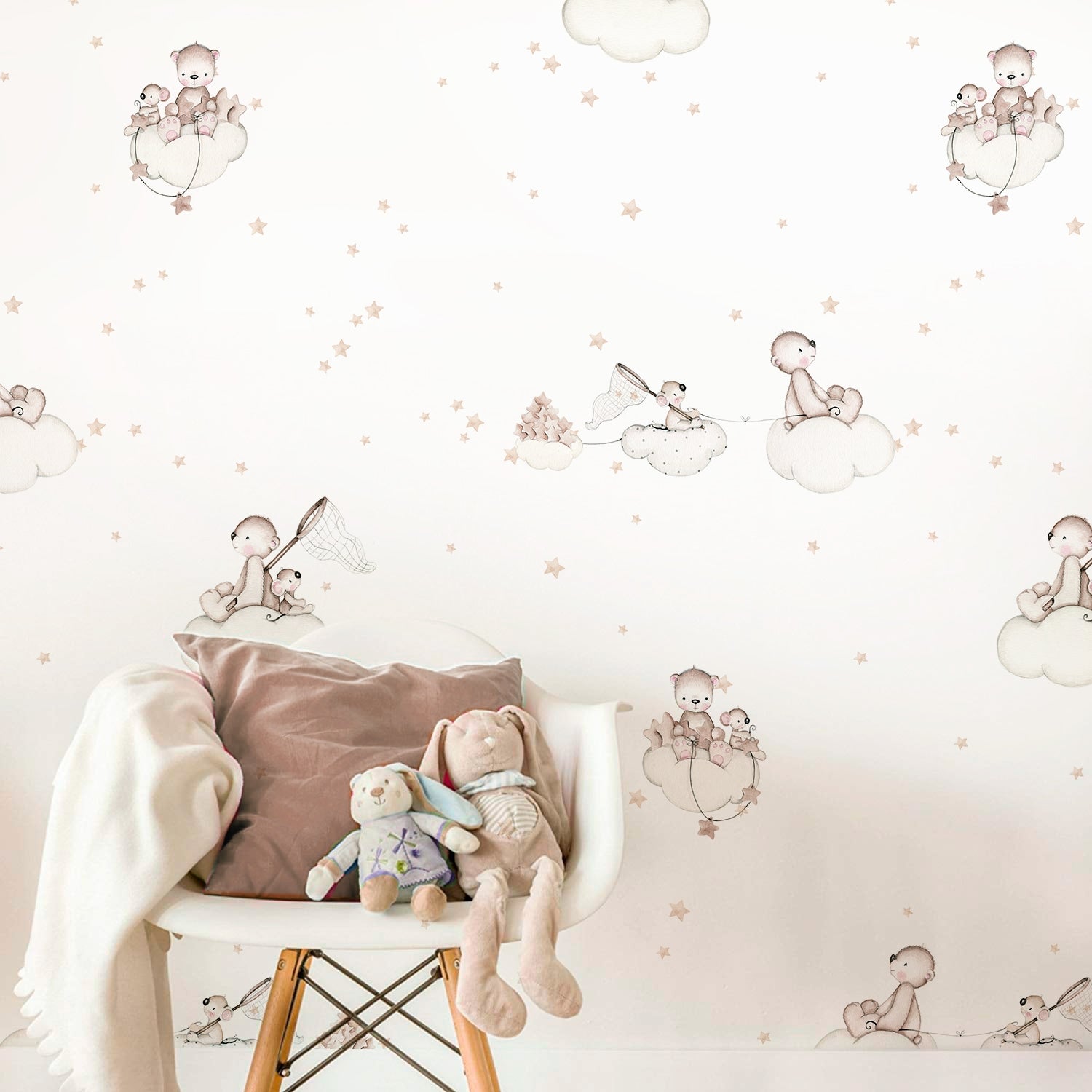 SEEKING STARS BROWNS TONES Children's wallpaper