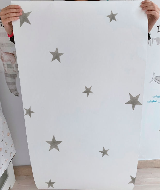 GREY STARS Children's wallpaper