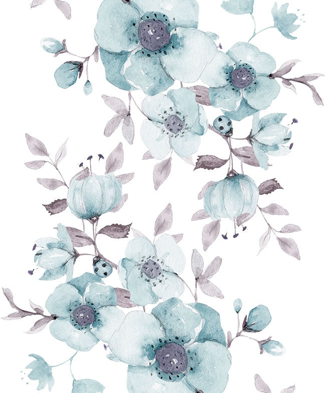 BLUE FLOWERS Children's wallpaper
