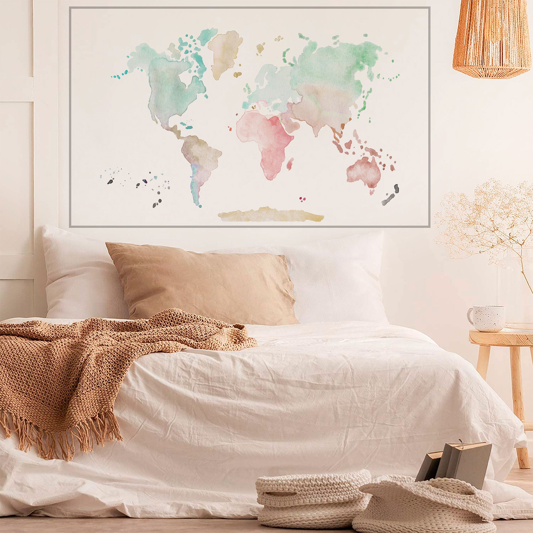 World Map colors Adhesive poster