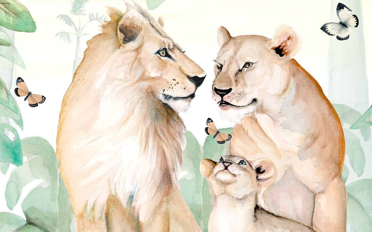 JUNGLE FAMILY LIONS Magic Window Sticker
