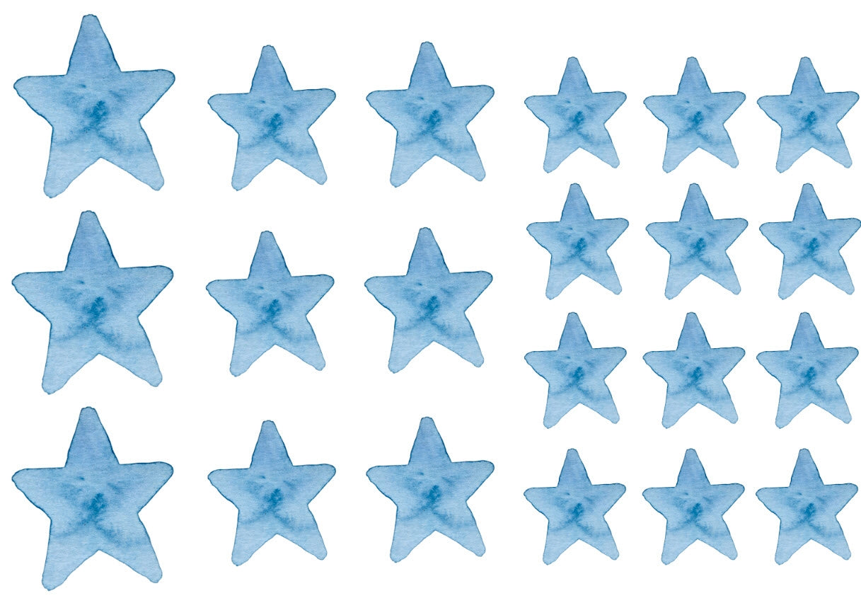 STARS blue tone Sticker Set