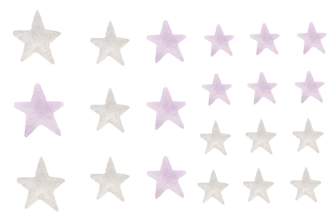 LILAC STARS Princess Sticker Set