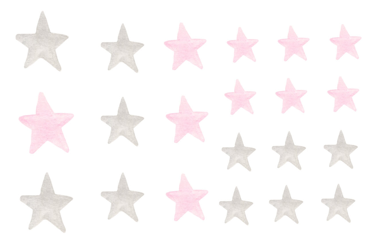 PINK STARS Princess Sticker Set